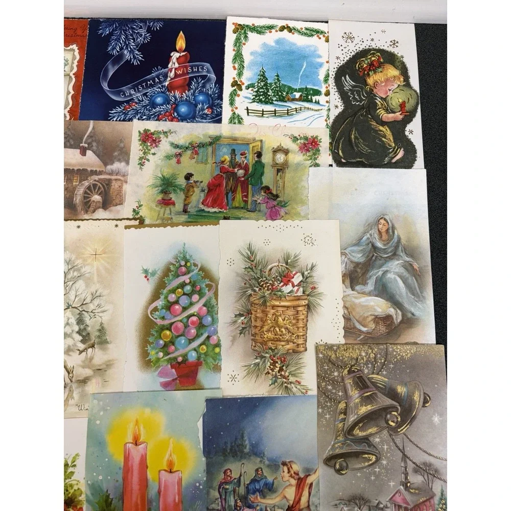 Vintage Retro Christmas Cards Fronts ONLY 1950s 1960s Scrapbooking Crafts 50+